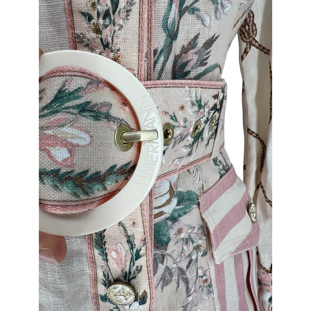 Zimmermann Spliced Moonshine Patchwork Linen Shir… - image 6